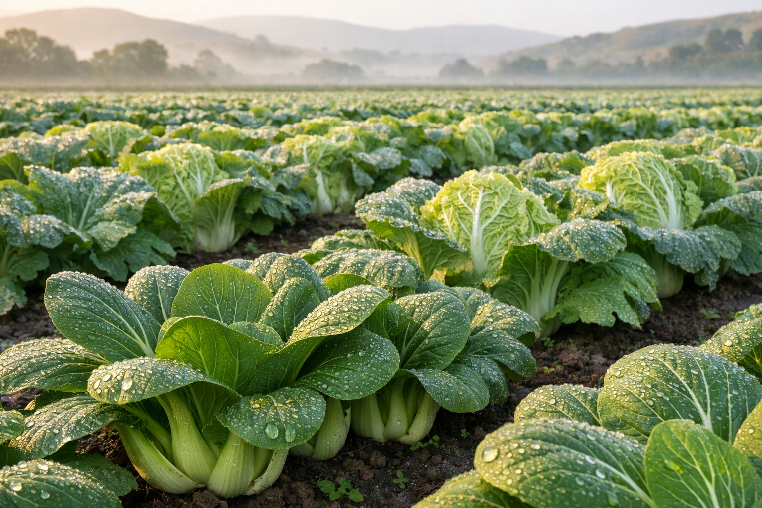 Harvested Asian vegetables