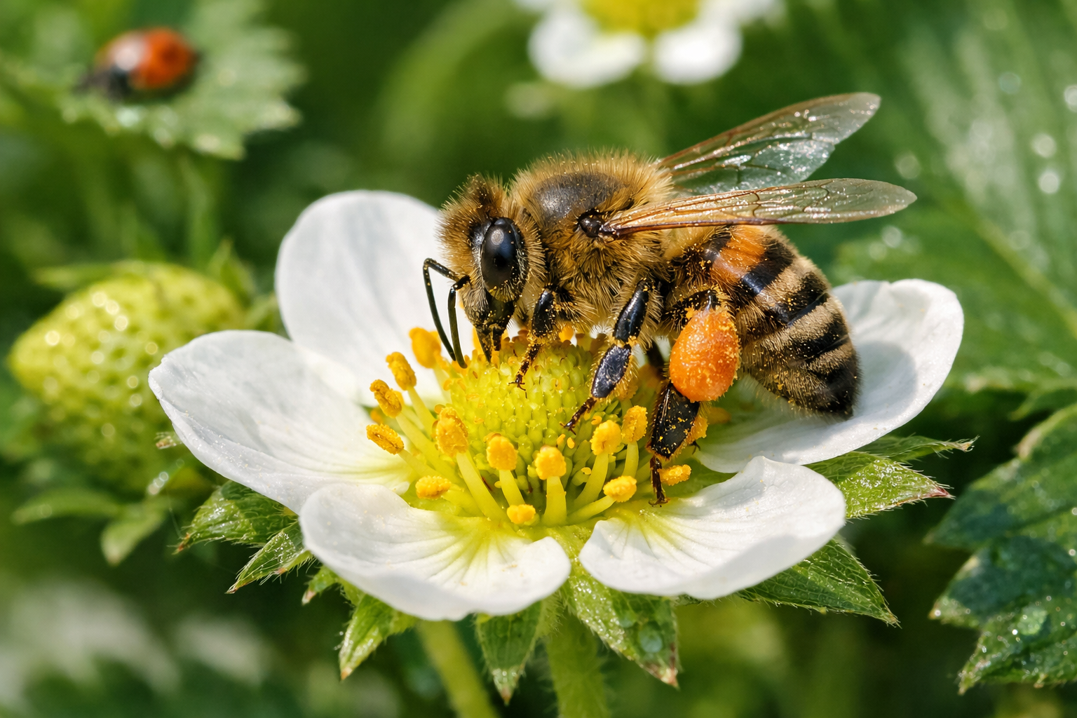 Bee pollination activity in crop fields