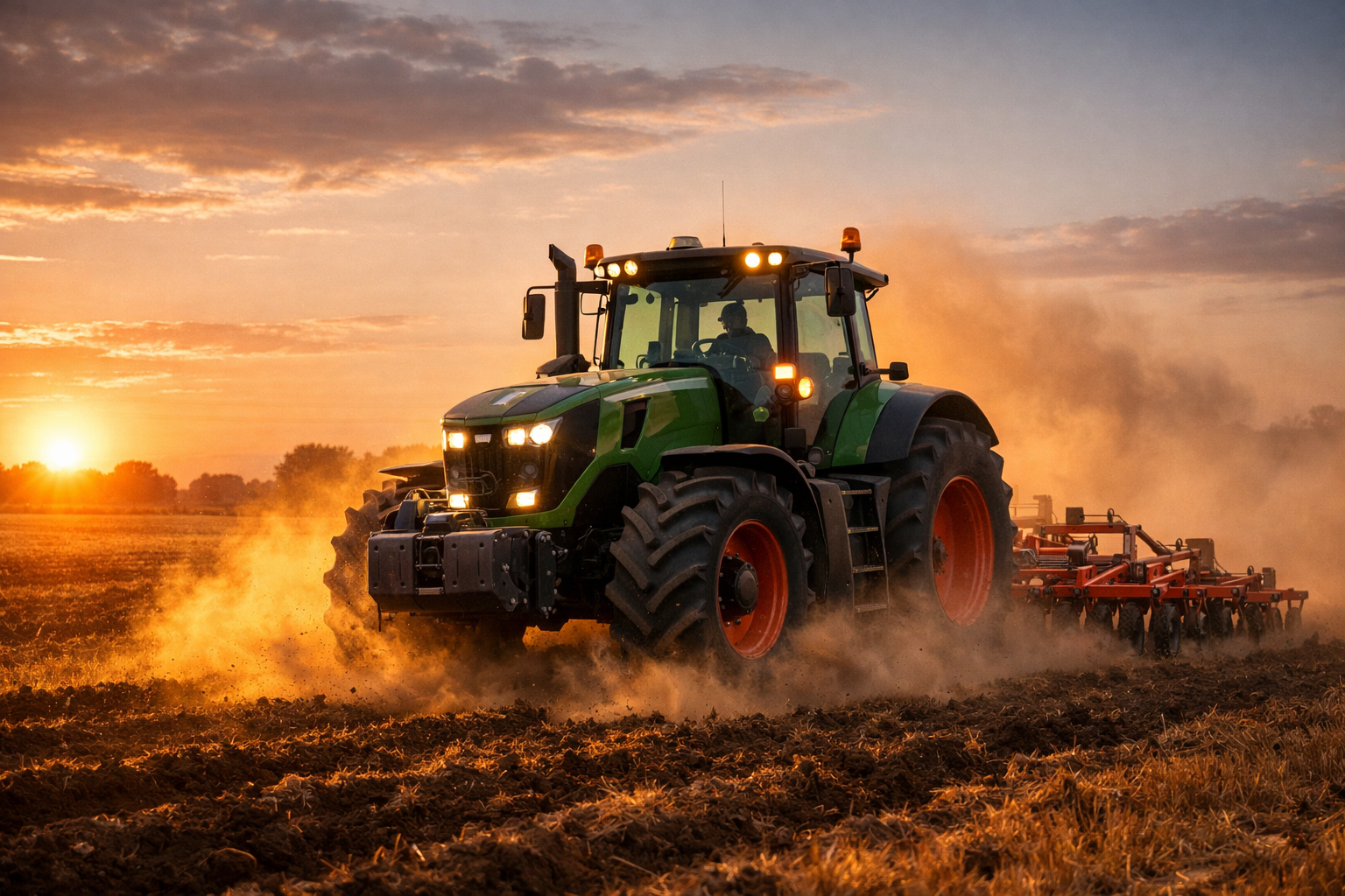 Agricultural equipment ready for operations