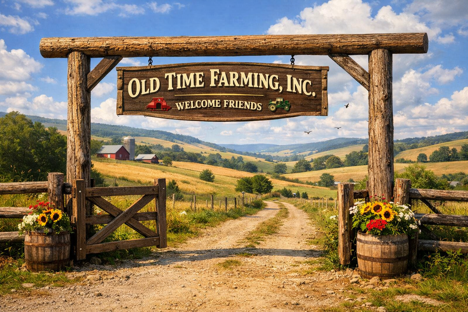 Main entrance at farm gate