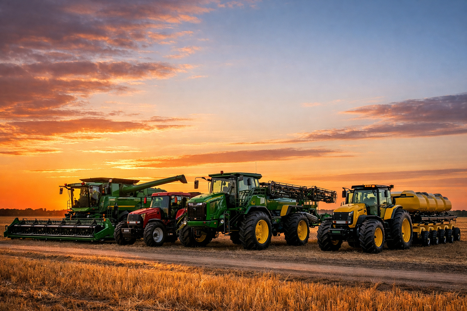 Farm machinery in operation
