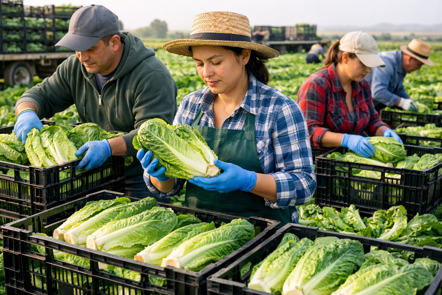 Lettuce harvest in the field