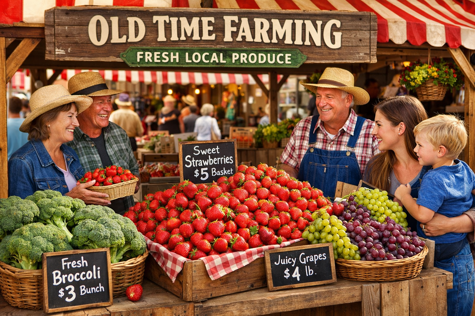 Farm produce displayed for local market
