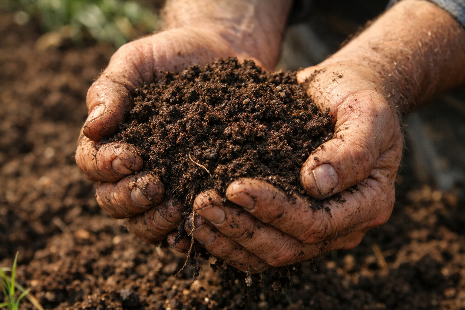Healthy soil in active cultivation